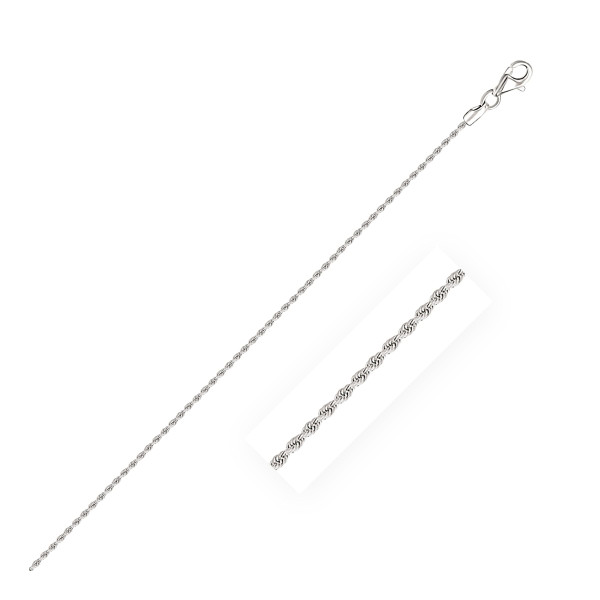 Size: 16'' - 14k White Gold Solid Diamond Cut Rope Chain (1.60 mm) P150-59596-16