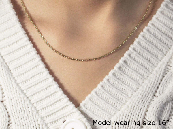 Size: 18'' - Double Extendable Cable Chain in 14k Yellow Gold (1.80 mm) P150-74082-18