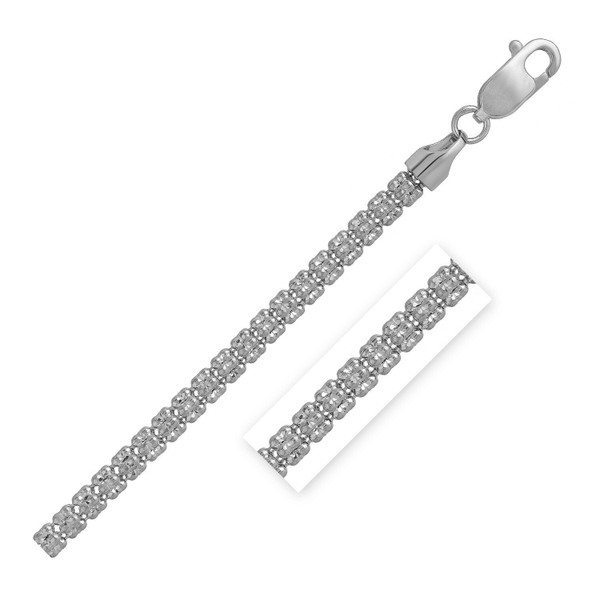 Size: 22 - Ice Barrel Chain in 14k White Gold (3.1 mm) P150-37398-22