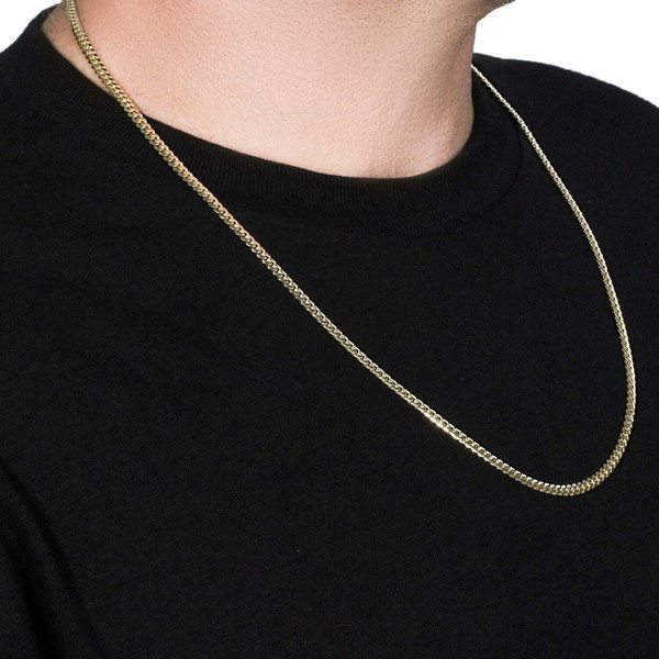 Size: 22'' - 3.9mm 10k Yellow Gold Classic Miami Cuban Solid Chain P150-46884-22