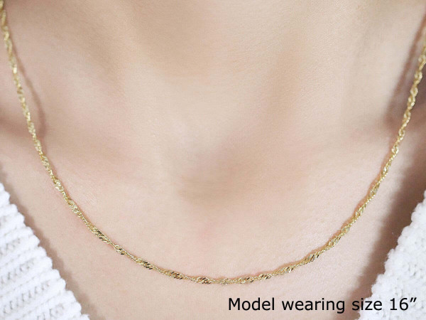 Size: 16 - 10k Yellow Gold Singapore Chain (1.80 mm) P150-56604-16