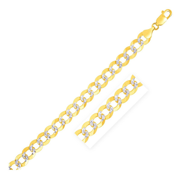 Size: 26'' - 14k Two Tone Gold Pave Curb Chain (8.30 mm) P150-79344-26