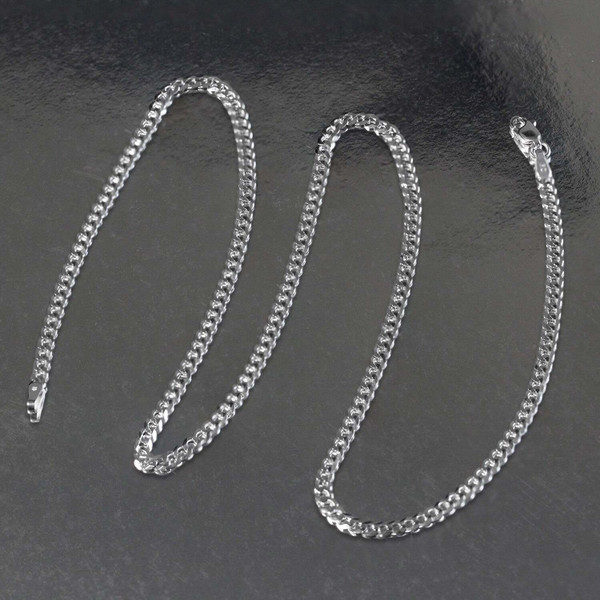 Size: 16'' - 14k White Gold Solid Curb Chain (2.60 mm) P150-07460-16