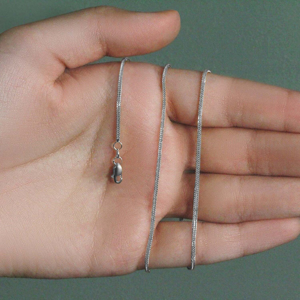 Size: 16'' - 14k White Gold Foxtail Chain (1.00 mm) P150-57887-16