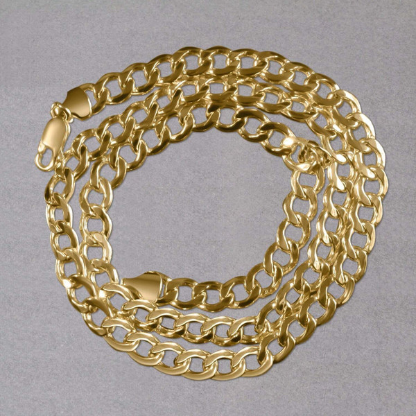Size: 22'' - 10k Yellow Gold Curb Chain (6.20 mm) P150-93796-22