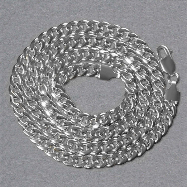 Size: 22'' - 14k White Gold Miami Cuban Semi Solid Chain (5.50 mm) P150-73834-22