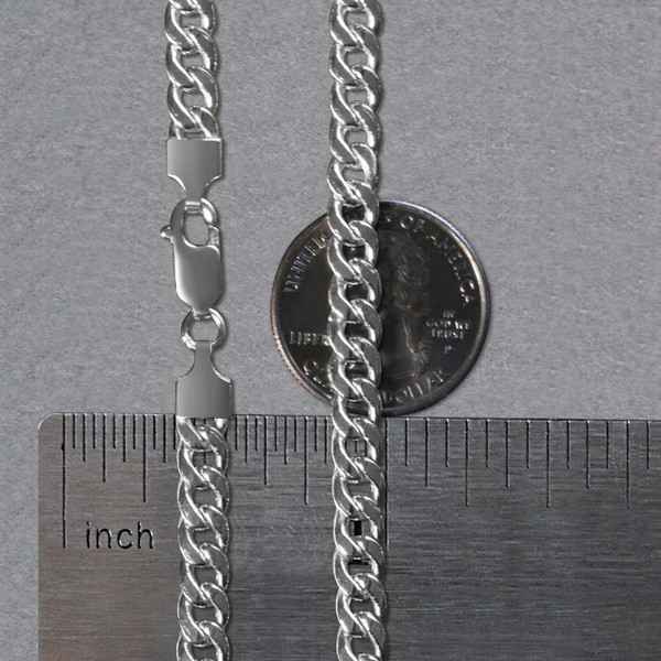 Size: 22'' - 14k White Gold Miami Cuban Semi Solid Chain (5.50 mm) P150-73834-22