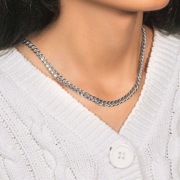 Size: 22'' - 14k White Gold Miami Cuban Semi Solid Chain (5.50 mm) P150-73834-22