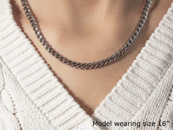 Size: 22'' - 14k White Gold Miami Cuban Semi Solid Chain (5.50 mm) P150-73834-22