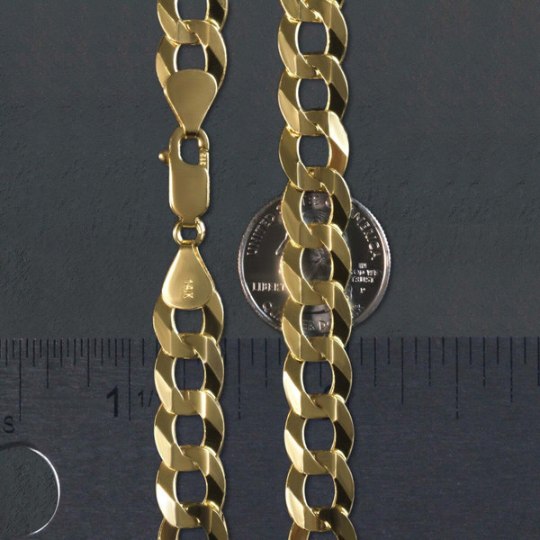 Size: 24'' - Solid Curb Chain in 14k Yellow Gold (11.23 mm) P150-46603-24