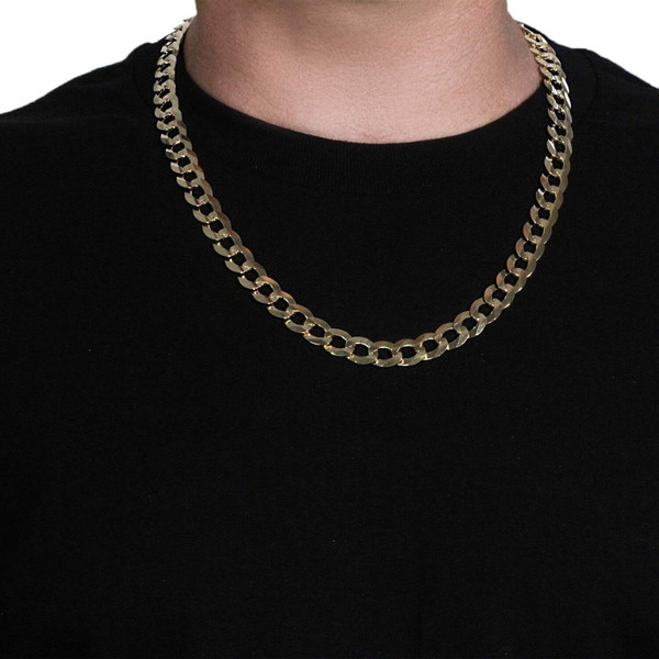 Size: 24'' - Solid Curb Chain in 14k Yellow Gold (11.23 mm) P150-46603-24