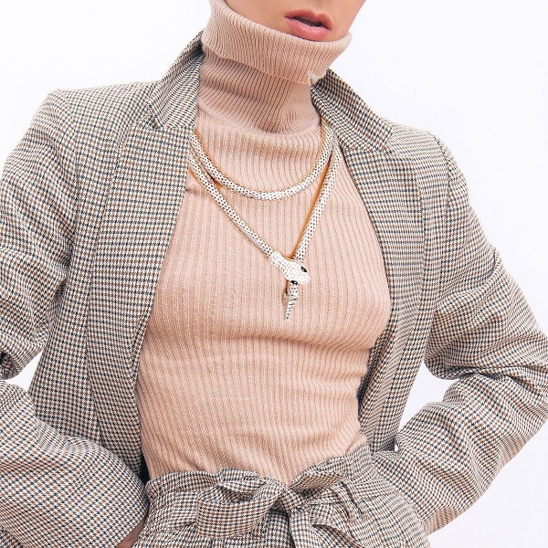 Silver Mesh Endless Snake Chain T226-9485640466751