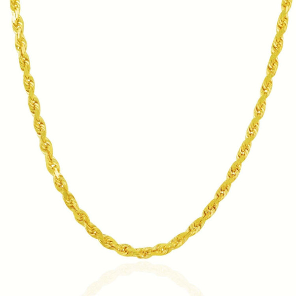 Size: 20'' - 14k Yellow Gold Solid Diamond Cut Rope Chain (5.00 mm) P150-00895-20
