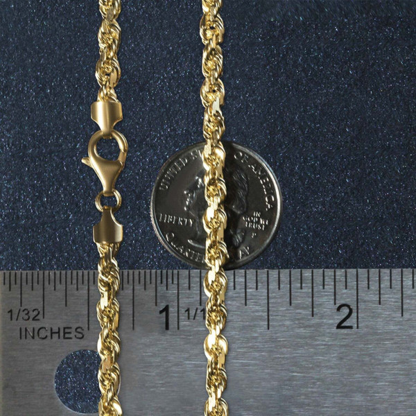 Size: 20'' - 14k Yellow Gold Solid Diamond Cut Rope Chain (5.00 mm) P150-00895-20