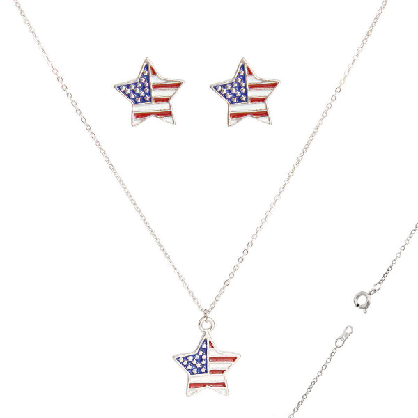 Silver Stars and Stripes Chain Set T226-9485475742015