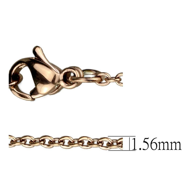 TK2422R - IP Rose Gold(Ion Plating) Stainless Steel Chain with No Stone A874-TK2422R