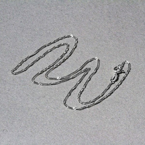 Size: 16'' - 14k White Gold Singapore Chain (1.30 mm) P150-48171-16