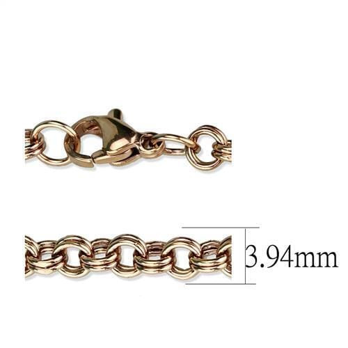 TK2438R - IP Rose Gold(Ion Plating) Stainless Steel Chain with No Stone A874-TK2438R
