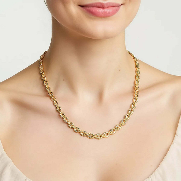 Size: 18'' - 14k Yellow Gold Puffed Mariner Link Chain (4.70 mm) P150-39666-18