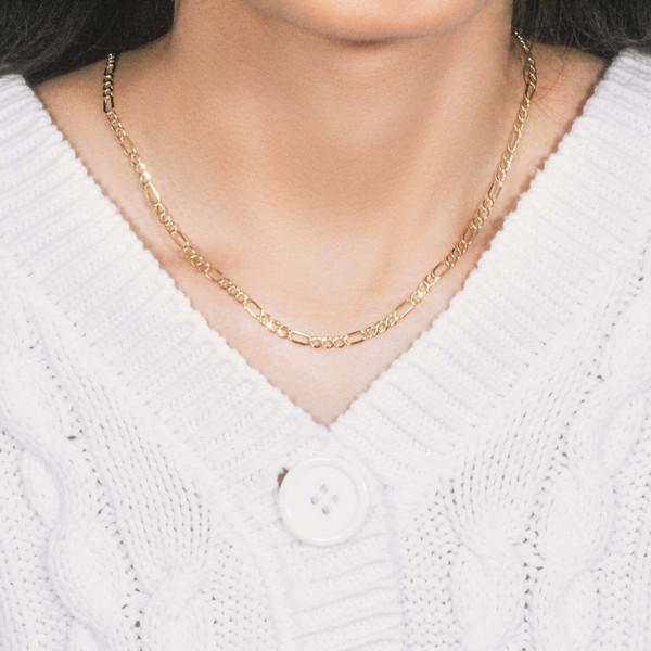 Size: 18'' - 14k Yellow Gold Lite Figaro Chain (3.70 mm) P150-25451-18