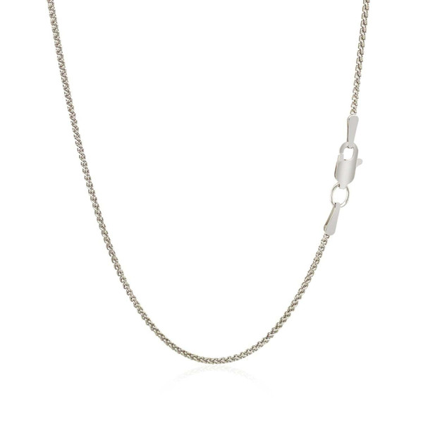 Size: 16'' - 18k White Gold Round Wheat Chain (1.20 mm) P150-53661-16