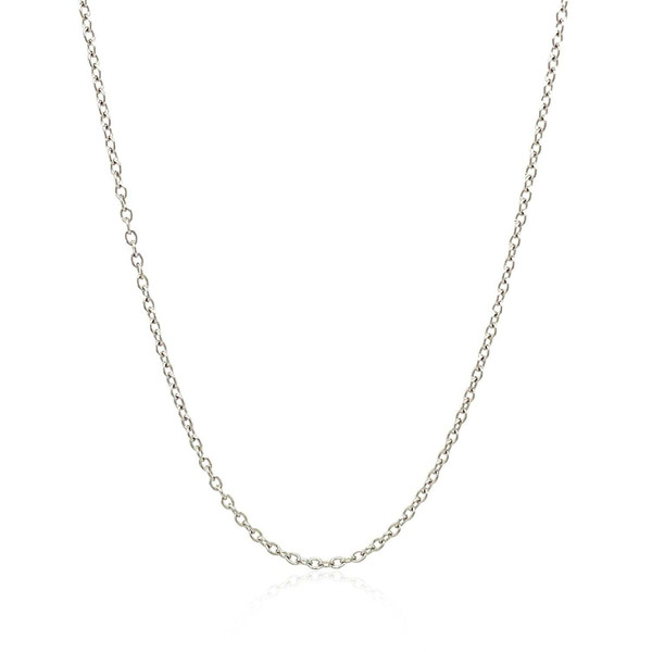 Size: 16'' - 18k White Gold Round Cable Chain (1.50 mm) P150-03178-16