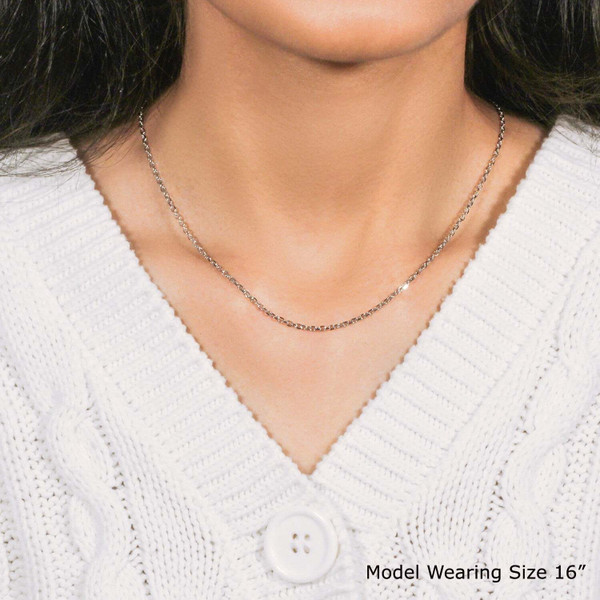 Size: 16'' - 14k White Gold Diamond Cut Cable Link Chain (1.9 mm) P150-14277-16