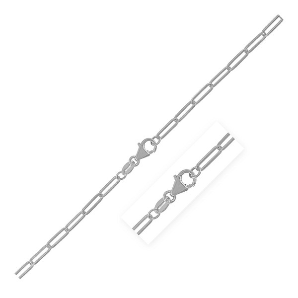 Size: 20 - 14K White Gold Paperclip Chain (2.50 mm) P150-70296-20