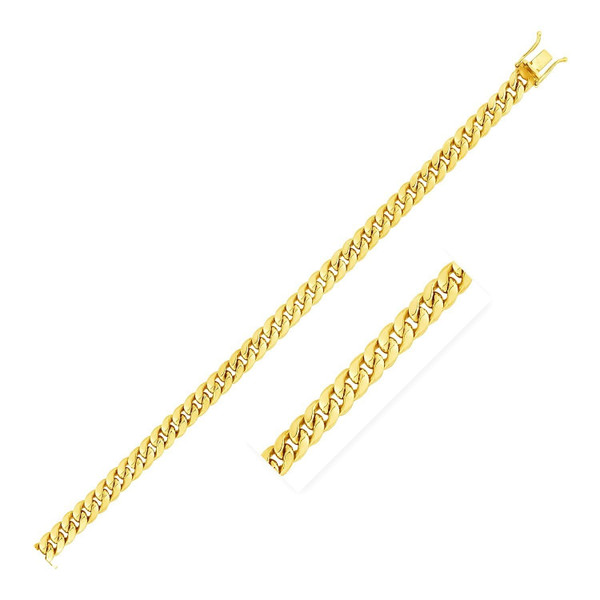 Size: 22 - 10k Yellow Gold Semi Solid Miami Cuban Chain (4.50 mm) P150-73356-22