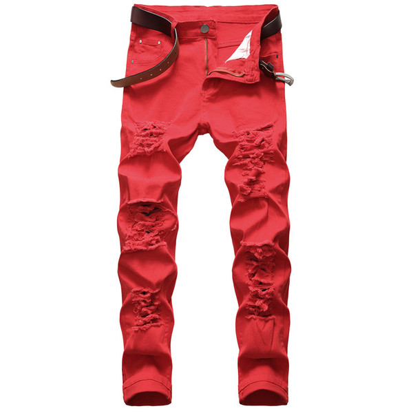 Trendy Fashion Stretch Jeans Big Ripped Pants Q119-CJNZ1110014