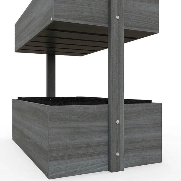 4 Tier Vertical Wooden Planter Box Raised Bed Grey Q280-GRVGA32554