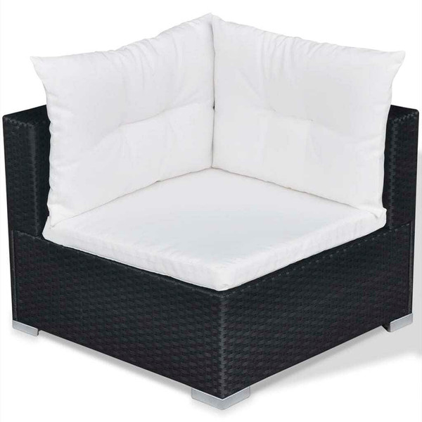 10 Piece Patio Lounge Set with Cushions Poly Rattan Black A949-42104