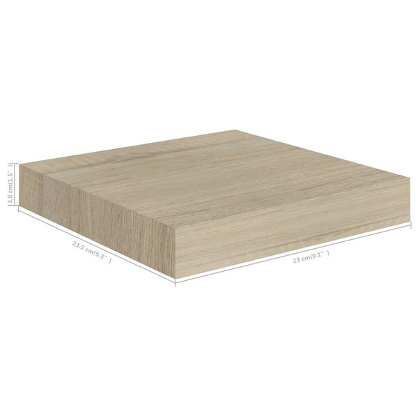 Floating Wall Shelves 4 pcs Oak 9.1"x9.3"x1.5" MDF A949-323867