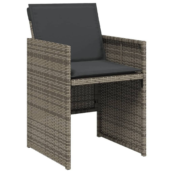 11 Piece Patio Dining Set with Cushions Gray Poly Rattan A949-3277735