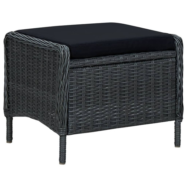9 Piece Patio Dining Set with Cushions Poly Rattan Dark Gray A949-3060158