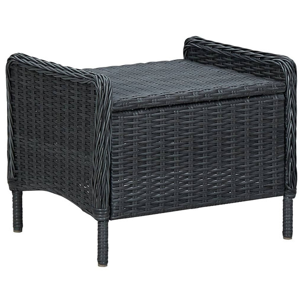 9 Piece Patio Dining Set with Cushions Poly Rattan Dark Gray A949-3060158