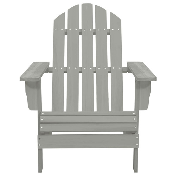  Patio Adirondack Chair with Ottoman&Table Solid Fir Wood Gray A949-315930