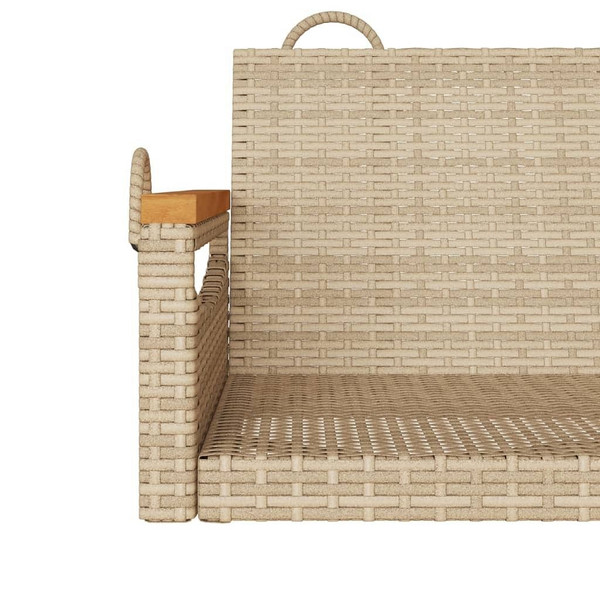 Swing Bench Beige 42.9"x24.4"x15.7" Poly Rattan A949-368145