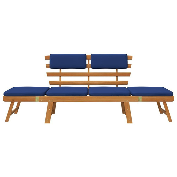 Patio Bench with Cushions 2-in-1 74.8" Solid Acacia Wood A949-312120