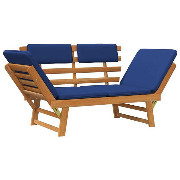 Patio Bench with Cushions 2-in-1 74.8" Solid Acacia Wood A949-312120
