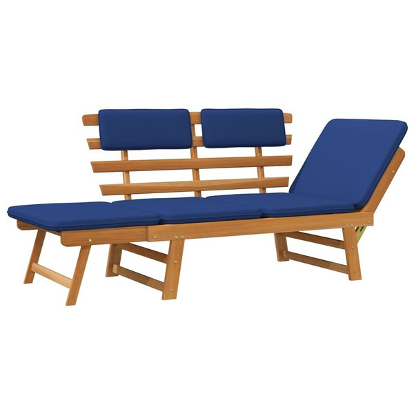 Patio Bench with Cushions 2-in-1 74.8" Solid Acacia Wood A949-312120