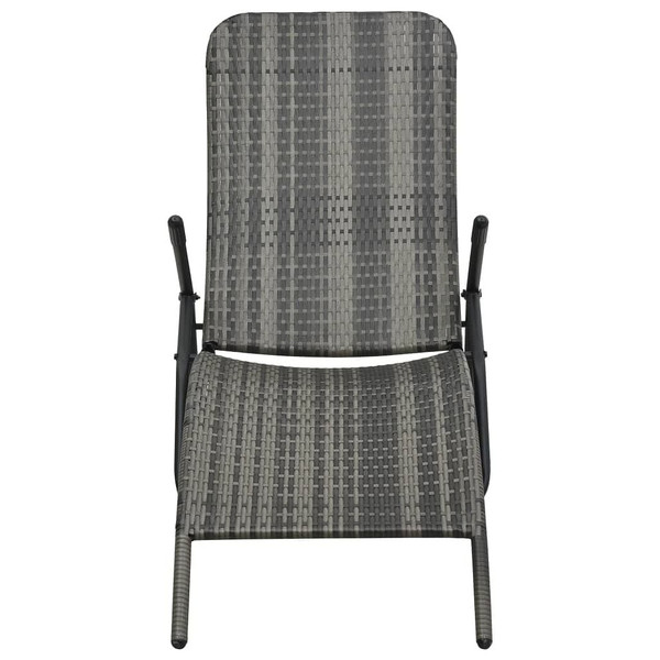  Folding Sun Lounger Poly Rattan Gray A949-48128