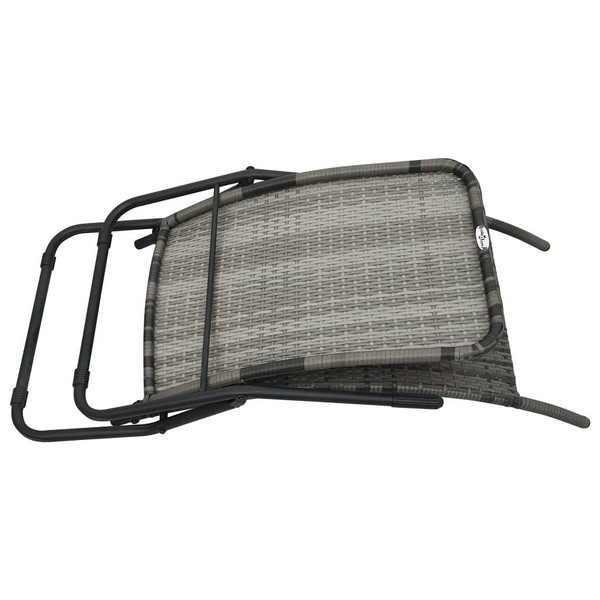 Folding Sun Lounger Poly Rattan Gray A949-48128