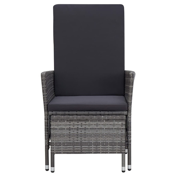  2 Piece Patio Lounge Set with Cushions Poly Rattan Gray A949-310233