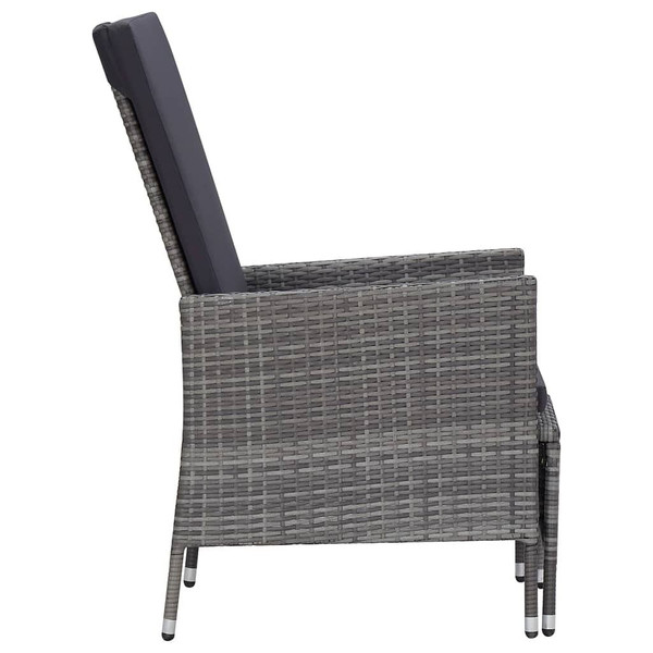  2 Piece Patio Lounge Set with Cushions Poly Rattan Gray A949-310233