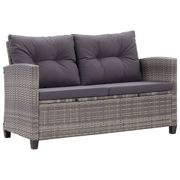 6 Piece Patio Sofa Set with Cushions Poly Rattan Dark Gray A949-46150