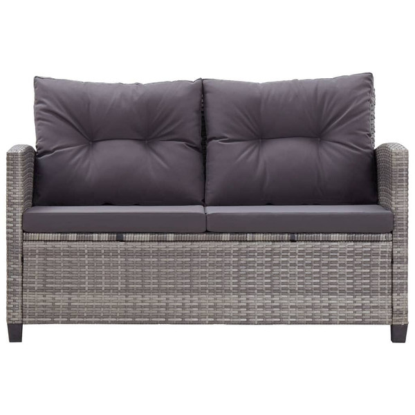 6 Piece Patio Sofa Set with Cushions Poly Rattan Dark Gray A949-46150