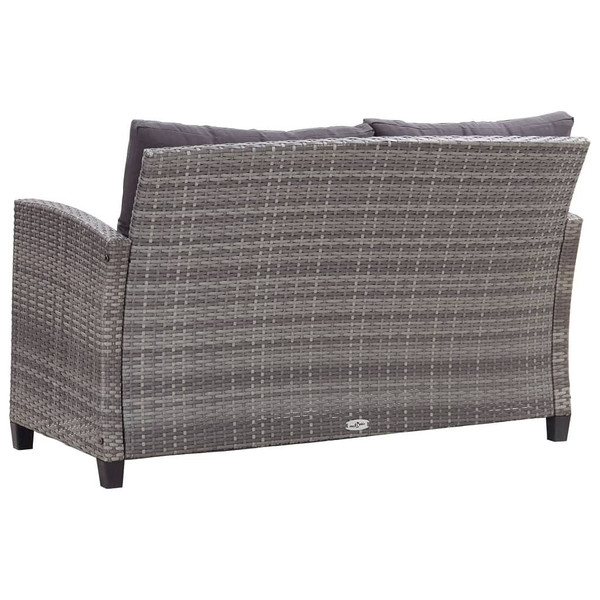 6 Piece Patio Sofa Set with Cushions Poly Rattan Dark Gray A949-46150