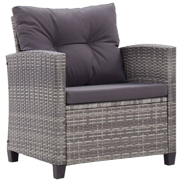 6 Piece Patio Sofa Set with Cushions Poly Rattan Dark Gray A949-46150