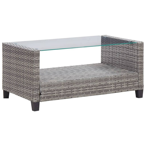 6 Piece Patio Sofa Set with Cushions Poly Rattan Dark Gray A949-46150